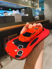 苹果时尚赛车IMD软硬混合保护手机壳，防摔、防汗、防指纹、防刮，兼容防水防震 - 紅色 - 查看 8