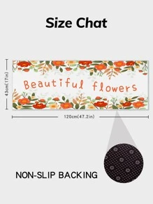 1 pieza Alfombra para cocina con estampado floral con letra - Multicolor - Ver 3