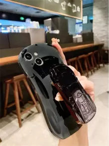 时尚跑车 IMD 软硬混合防震防汗防指纹防刮保护手机壳兼容 iPhone - 黑色 - 查看 2