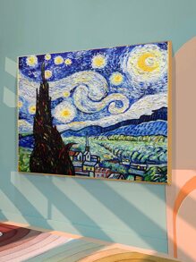 星空圖案無框畫海報禮品適用於墻面裝飾 - 彩色 - 查看 2