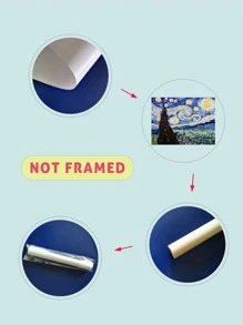 星空圖案無框畫海報禮品適用於墻面裝飾 - 彩色 - 查看 3