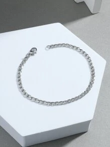 Fashionable and Popular Men Minimalist Bracelet Stainless Steel for Jewelry Gift and for a Stylish Look - Silver - View 2