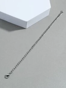 Fashionable and Popular Men Minimalist Bracelet Stainless Steel for Jewelry Gift and for a Stylish Look - Silver - View 4