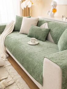 1入組素色綠色彈力沙發座墊套現代滌綸彈力沙發巾適合家用四季皆宜 - 綠色 - 查看 3