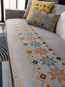 1入組幾何樣式防滑沙發巾