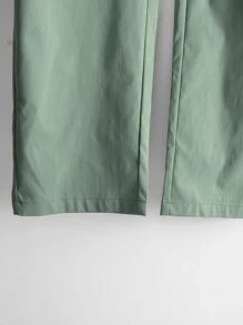 Manfinity Homme Men Slogan Graphic Shirt & Drawstring Waist Trousers Without Tee - Mint Green - View 5