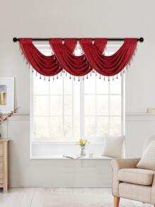 1 pieza Cenefa de ventana con diseño de cuenta - Rojo - Ver 1