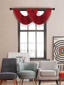 1 pieza Cenefa de ventana con diseño de cuenta - Rojo - Ver 4