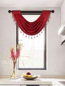1 pieza Cenefa de ventana con diseño de cuenta - Rojo - Ver 5