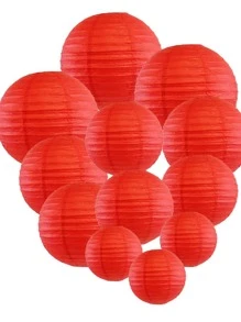 5 chiếc đèn lồng giấy treo năm mới của Trung Quốc - Đỏ - Xem 6