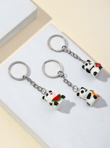 3 piezas Llavero panda de dibujos animados - Multicolor - Ver 3