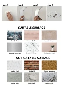 Moon & Star Mirror Sticker - Silver - View 3