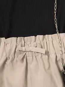 SHEIN Young Girl Ruffle Sleeve Tee & Paperbag Waist Shorts - Multicolor - View 8