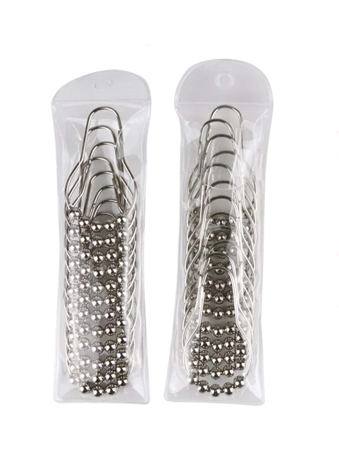 12pcs Stainless Steel Shower Curtain Hook - Grey - View 1