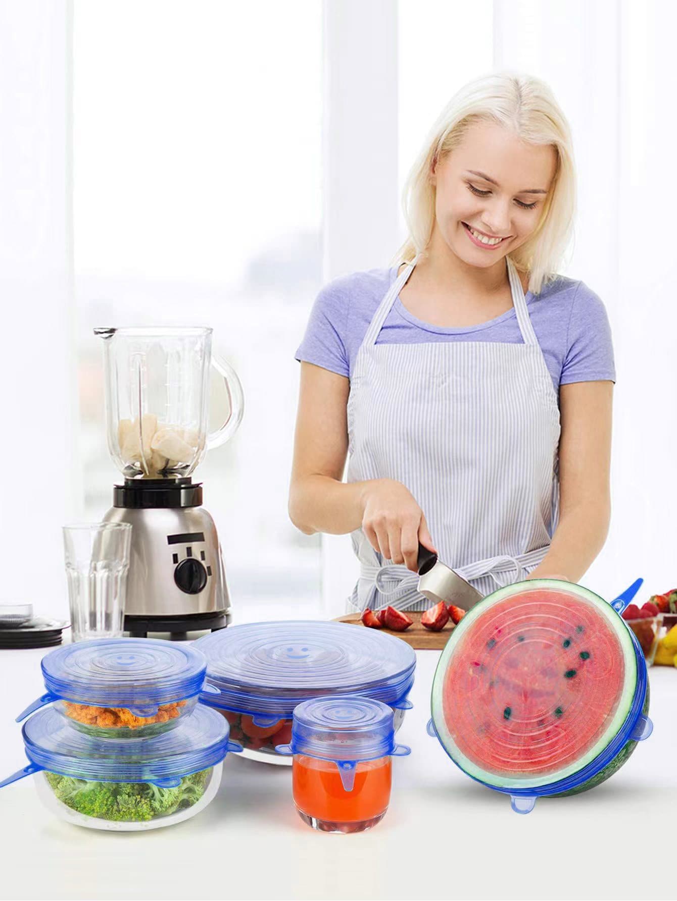 1pc Plain Color Food Cover - Blue - View 1