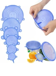 1pc Plain Color Food Cover - Blue - View 3