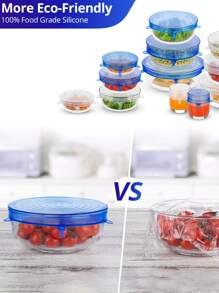 1pc Plain Color Food Cover - Blue - View 5