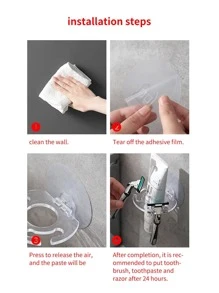 1pc Multifunction Clear Toothbrush Holder - Clear - View 8