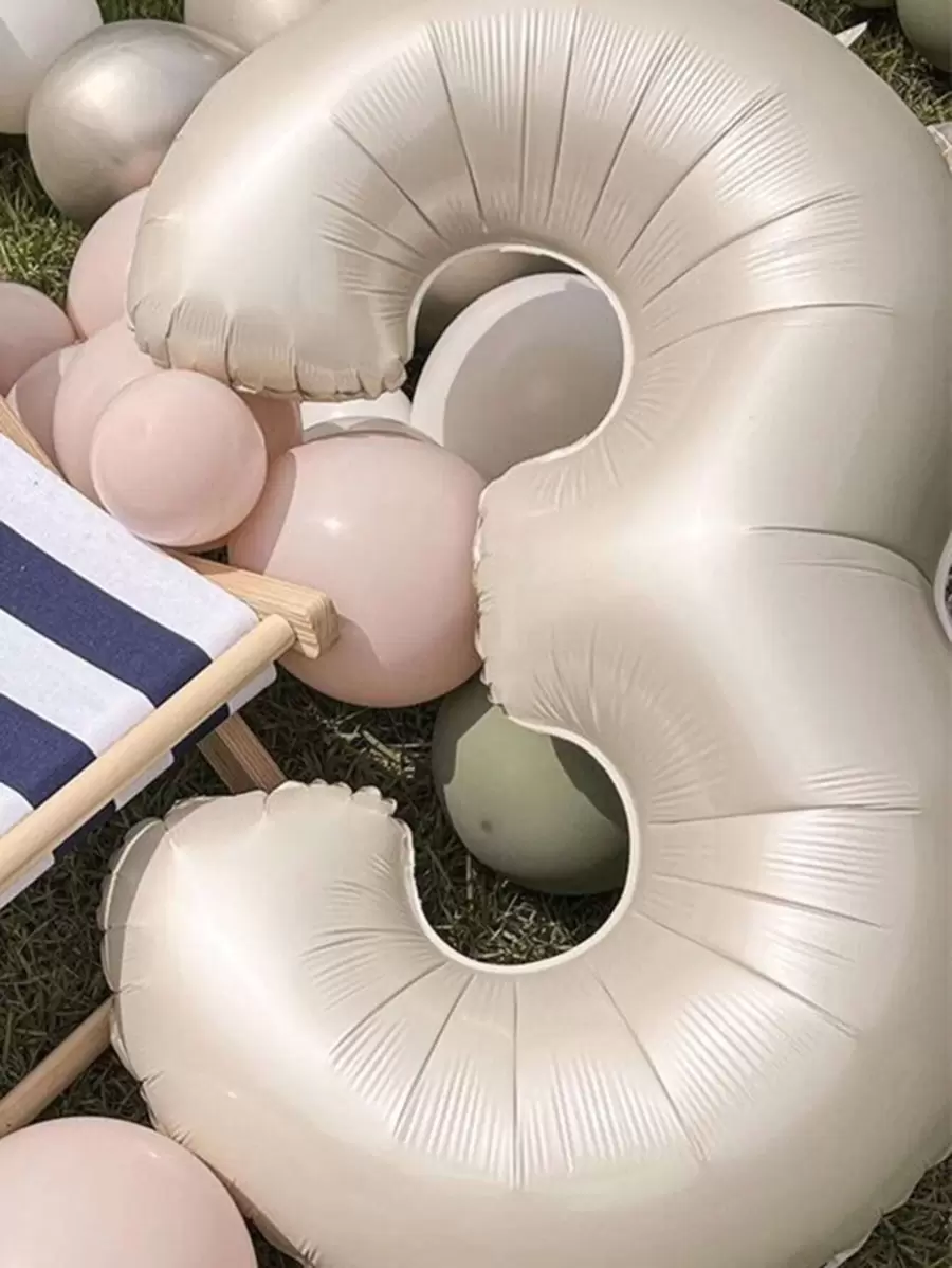 1 pezzo Palloncino a forma di numero, palloncino da 40 pollici di colore crema per feste di compleanno, rientro a scuola, San Valentino