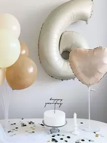 1 pezzo Palloncino a forma di numero, palloncino da 40 pollici di colore crema per feste di compleanno, rientro a scuola, San Valentino