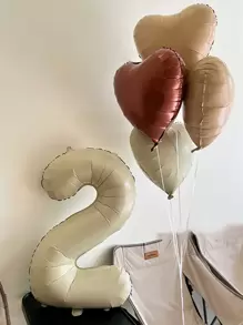 1 pezzo Palloncino a forma di numero, palloncino da 40 pollici di colore crema per feste di compleanno, rientro a scuola, San Valentino