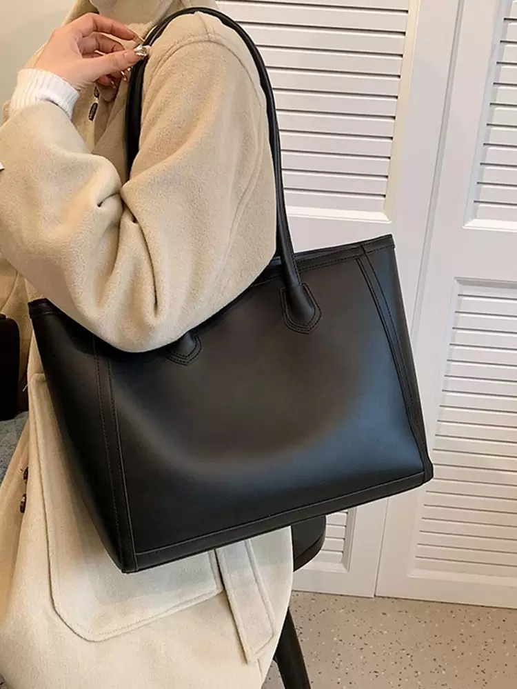 Lightweight, Business Casual Stitch Detail Shoulder Tote Bag For Women, Rookies & White-Collar Workers For Teen Girls Women College Students, Rookies & White-Collar Workers Perfect For Office, College, Work, Business, Commute, Outdoors, Travel, Outings, School Bag, Portable, Large Capacity, For Teen Girls Women College Students, Perfect For Office, College, Middle School, High School, Work, Business, Commute, Office, Business Casual Woman Bag Perfect For Office Business And Work, Work Bag Women, Ideal For Everyday Elegance & Special Occasions, New Fashionable Big Bags For Women , Office Bag