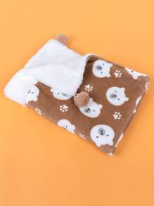 1pc Brown Bear Shaped Soft And Warm Pet Blanket Suitable For Small And Medium Sized Cats And Dogs For All Seasons Sleep - Multicolor - View 3