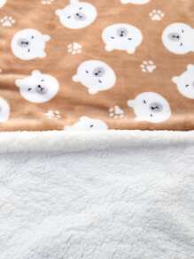 1pc Brown Bear Shaped Soft And Warm Pet Blanket Suitable For Small And Medium Sized Cats And Dogs For All Seasons Sleep - Multicolor - View 4