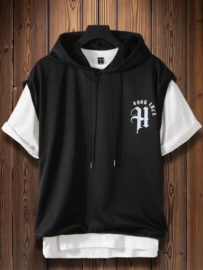 Guys 1pc Slogan Graphic Hooded Tee