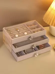 1 hộp đựng đồ trang sức nhiều lưới - Xám - Xem 1