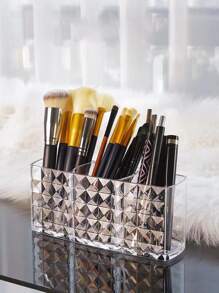 透明化妆品收纳盒，1个装，3格化妆品整理盒，眼线笔眉笔展示盒，桌面笔筒，收纳整理，办公学习用品，梳妆台、浴室、梳妆台、房间、家居、卧室、浴室、房屋、粉色房间、客厅装饰、旅行用品、礼品袋、送给妈妈、爸爸、男士、朋友、老师的礼物、生日礼物、婚礼礼物、办公桌、书架、配件、礼品盒、趣味礼物、收纳、送给女性的礼物、圣诞礼物、女性礼物创意 - 無色 - 查看 1