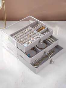 1 hộp đựng đồ trang sức nhiều lưới - Xám - Xem 3