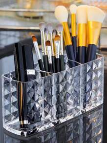 透明化妆品收纳盒，1个装，3格化妆品整理盒，眼线笔眉笔展示盒，桌面笔筒，收纳整理，办公学习用品，梳妆台、浴室、梳妆台、房间、家居、卧室、浴室、房屋、粉色房间、客厅装饰、旅行用品、礼品袋、送给妈妈、爸爸、男士、朋友、老师的礼物、生日礼物、婚礼礼物、办公桌、书架、配件、礼品盒、趣味礼物、收纳、送给女性的礼物、圣诞礼物、女性礼物创意 - 無色 - 查看 6