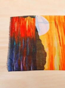 Pañuelo montaña & con estampado de sol ribete crudo - Multicolor - Ver 5