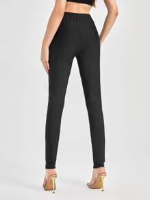 GD GRL BHVIOR Zebra Striped Mesh Insert Leggings - Black - View 2