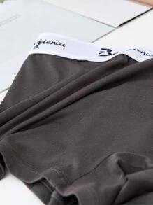 Men 5pcs Letter Graphic Boxer Brief - Multicolor - View 4