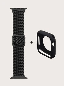2入組尼龍錶帶和手錶殼套裝適用於Apple Watch - 黑色 - 查看 4