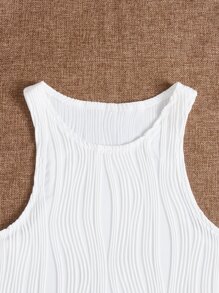 SHEIN EZwear Solid Crop Tank Top - White - View 5