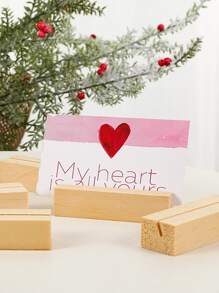 1入組木頭卡片夾 - 黃色 - 查看 2