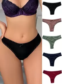 5pack Contrast Lace Panty - Multicolor - View 1