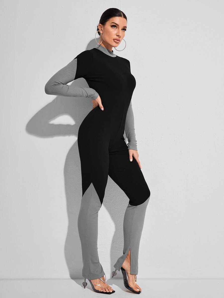 Duane Smith Two Tone Split Hem Jumpsuit - Multicolor - View 1