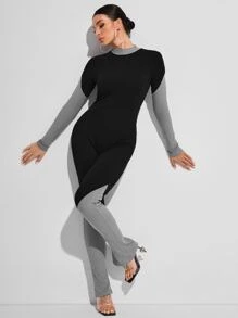 Duane Smith Two Tone Split Hem Jumpsuit - Multicolor - View 5