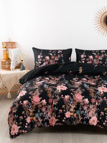 Floral Print Duvet Cover Set Without Filler - Multicolor - View 1