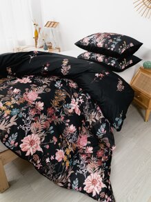 Floral Print Duvet Cover Set Without Filler - Multicolor - View 4
