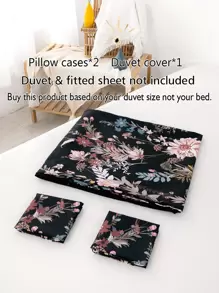 Floral Print Duvet Cover Set Without Filler - Multicolor - View 6