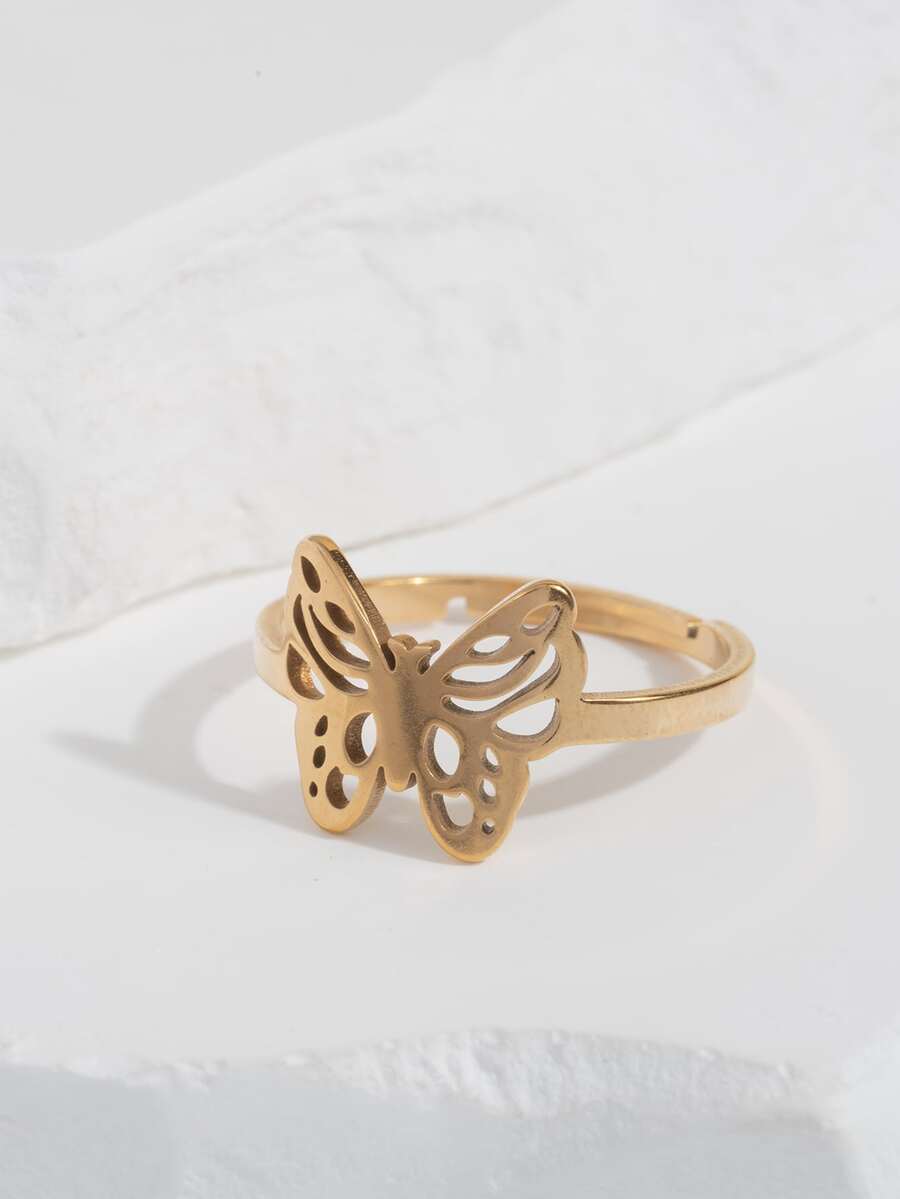 خاتم قص مجوف زخرفة فراشة