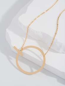 Letter Charm Necklace - Yellow Gold - View 1