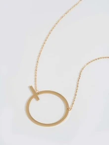 Letter Charm Necklace - Yellow Gold - View 2