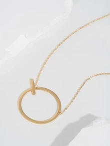 Letter Charm Necklace - Yellow Gold - View 4