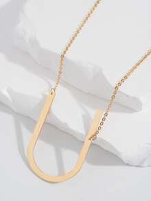 Letter Charm Necklace - Yellow Gold - View 1